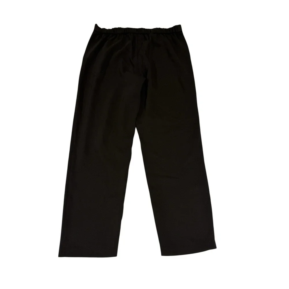 Quince Stretch Crepe Pleated Ankle Pants‎ black Women's Size Medium NWOT